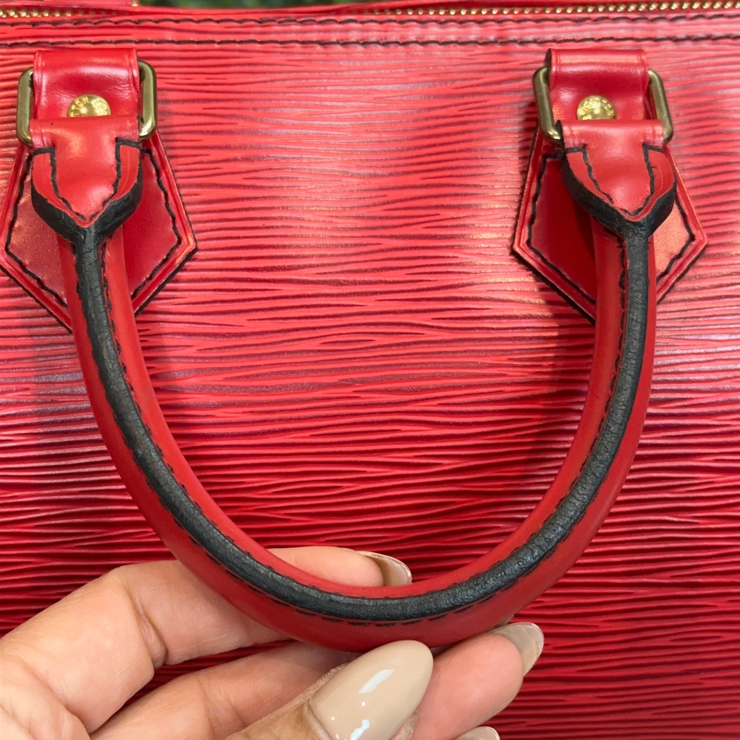 Louis Vuitton Red Epi Speedy 25