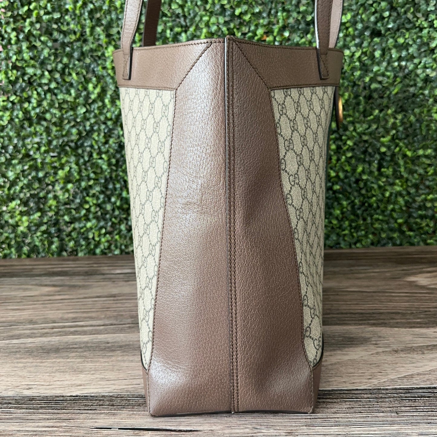 GUCCI OPHIDIA SUPREME MONOGRAM WEB TOTE WITH REMOVABLE POUCH