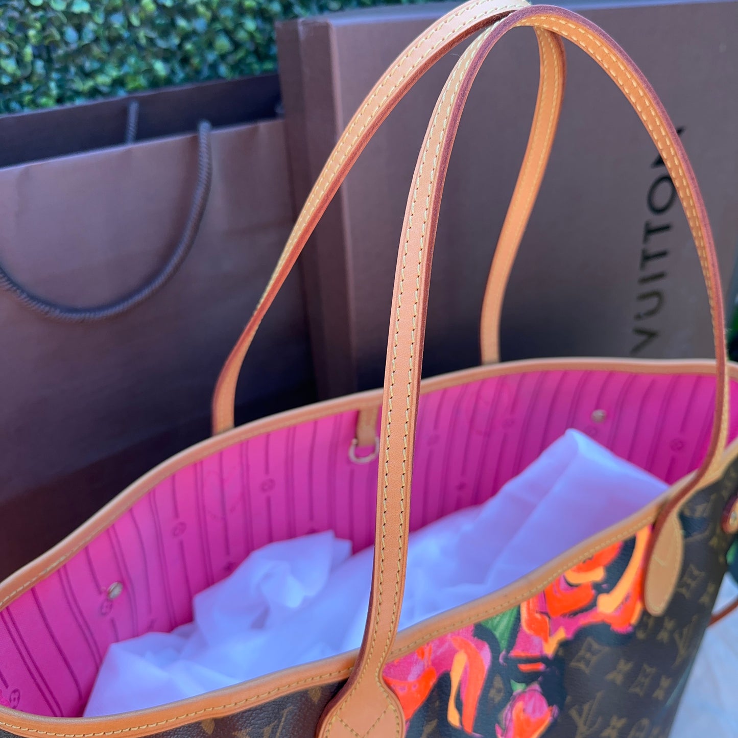 Limited Edition Stephen Sprouse Monogram Roses Neverfull MM Bag