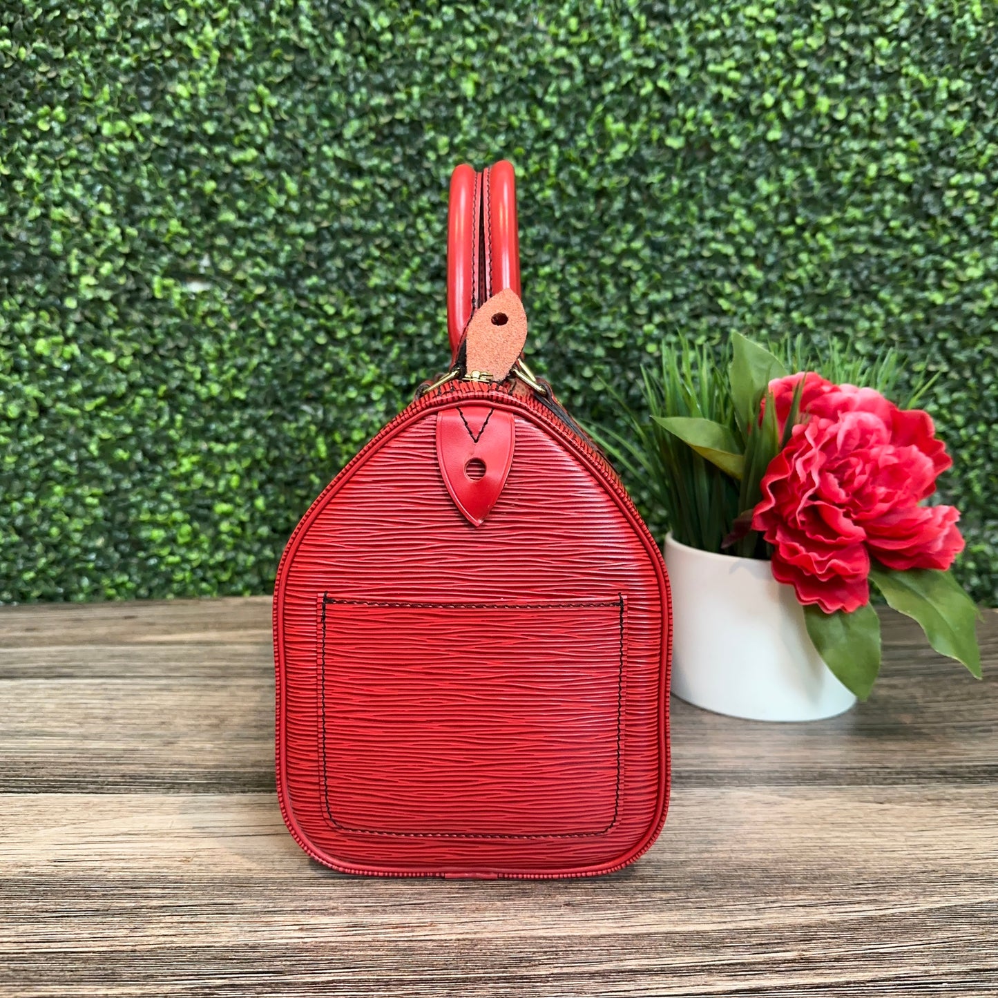 Louis Vuitton Red Epi Speedy 25