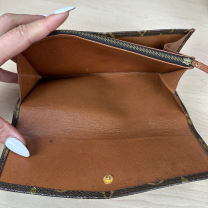 Louis Vuitton Vintage Envelope Flap Wallet Monogram Canvas