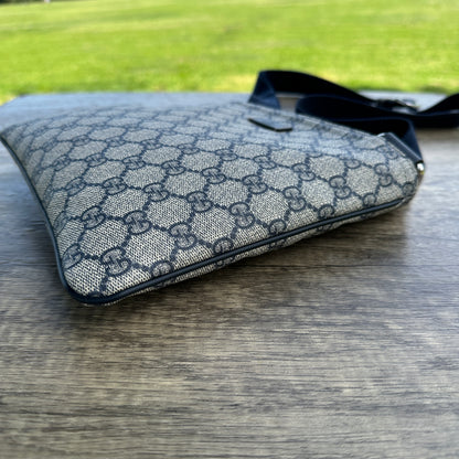 Gucci Blue/Grey GG Coated Canvas Small Messenger Bag