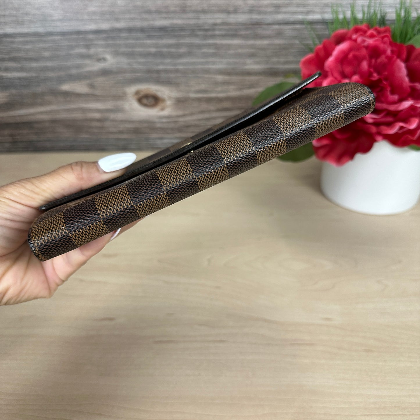 Louis Vuitton Damier Ebene Canvas Sarah Wallet