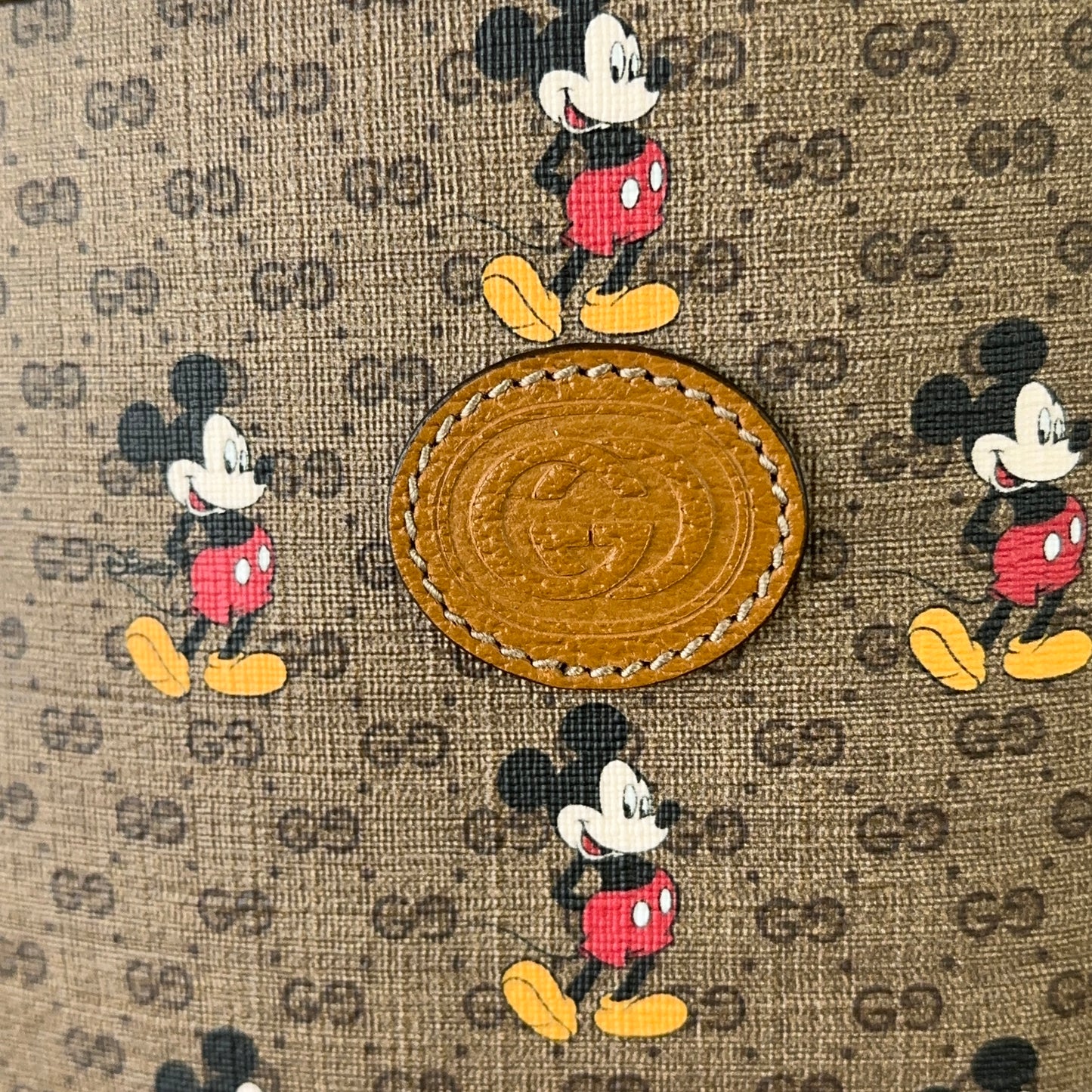 Gucci X DISNEY GG Supreme Monogram Mickey Mouse Large Shopping Tote With Removable Pouch