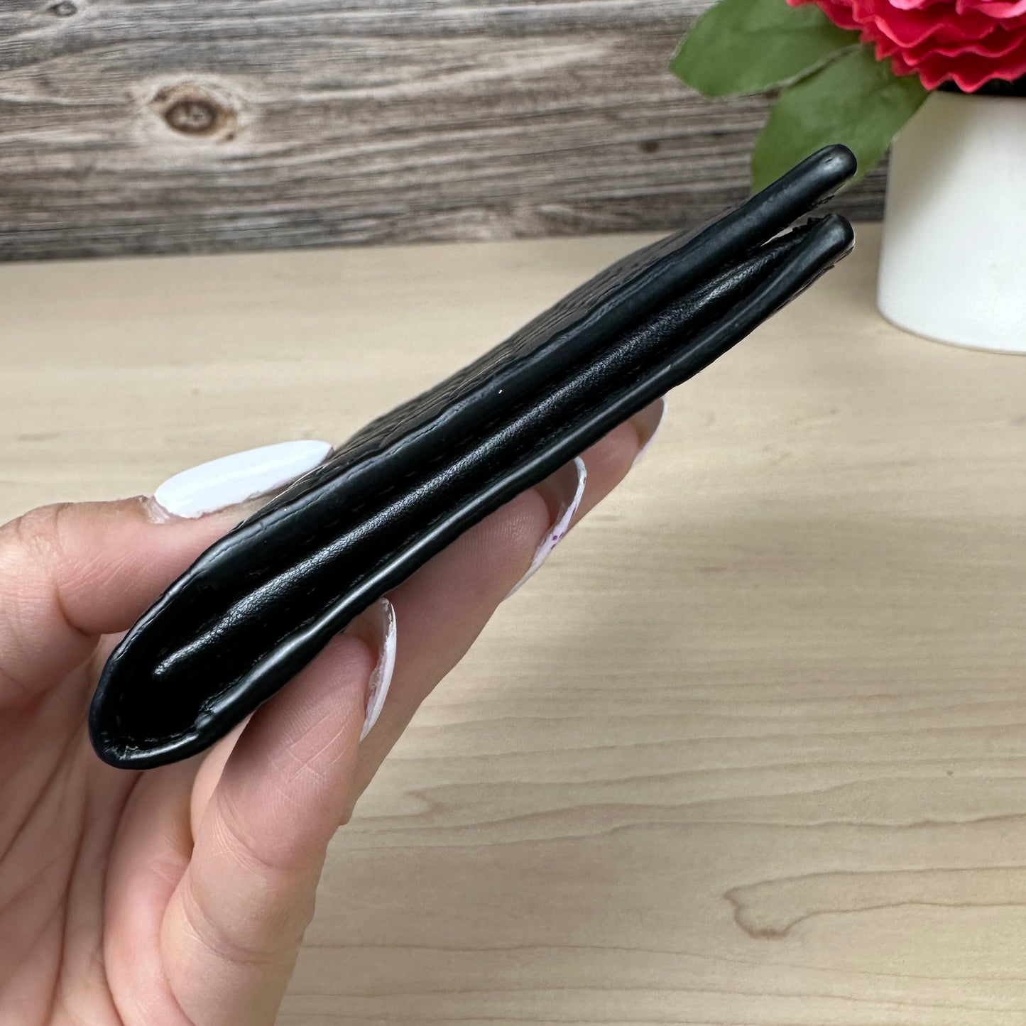 Gucci Guccissima Black Leather Bifold Checkbook