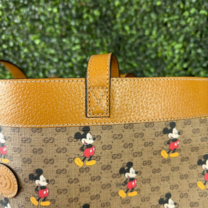 Gucci X DISNEY GG Supreme Monogram Mickey Mouse Large Shopping Tote With Removable Pouch