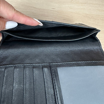 Gucci Guccissima Black Leather Bifold Checkbook