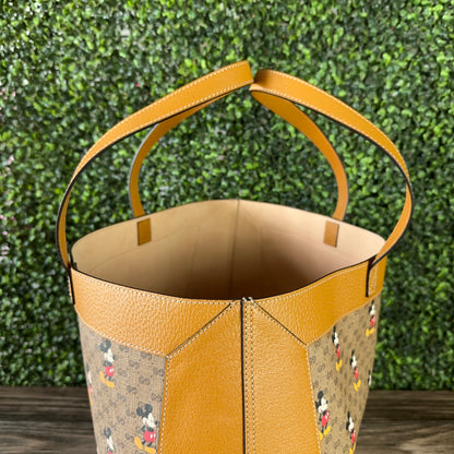 Gucci X DISNEY GG Supreme Monogram Mickey Mouse Large Shopping Tote With Removable Pouch