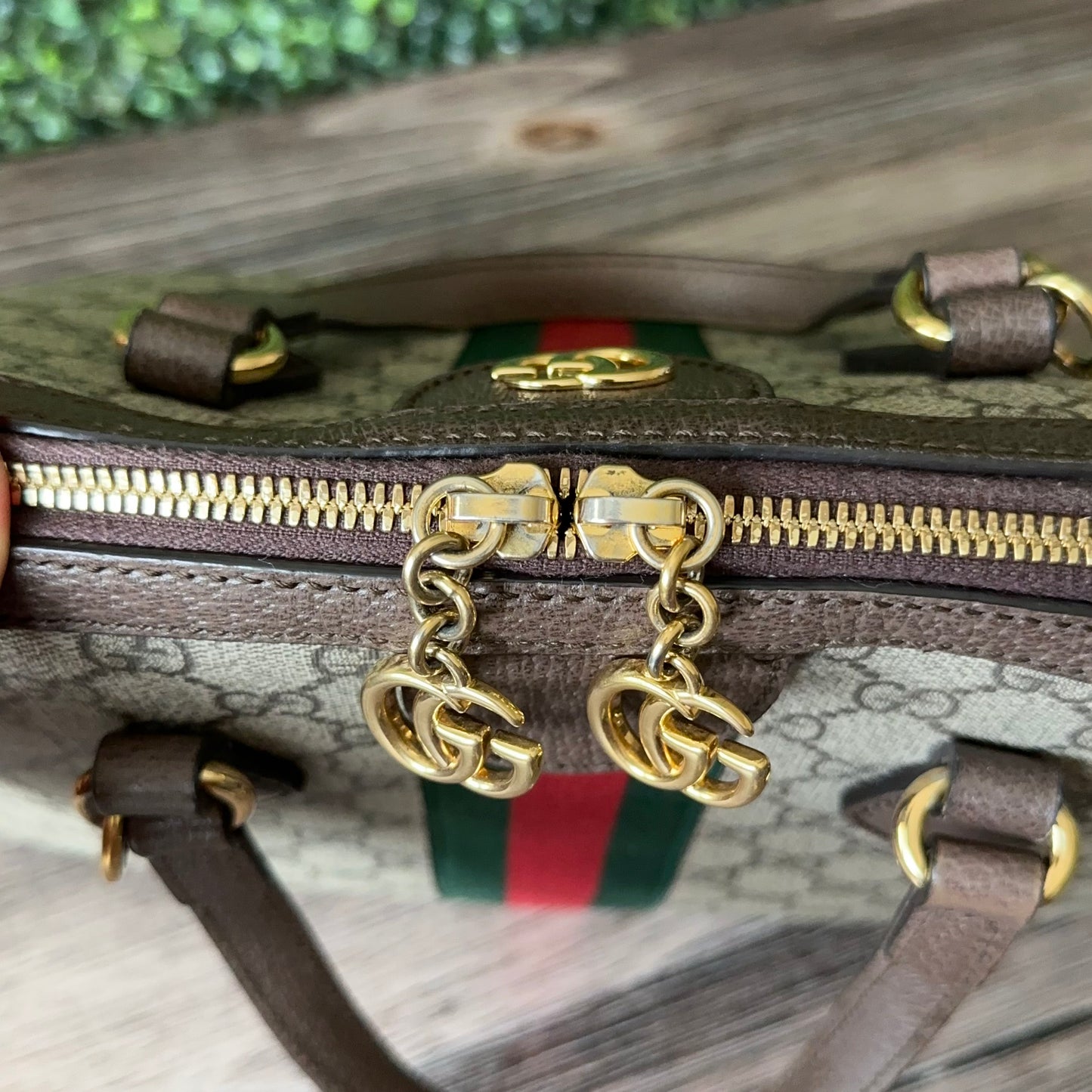 Gucci Ophidia Supreme Monogram Web Top Handle Medium Dome Bag