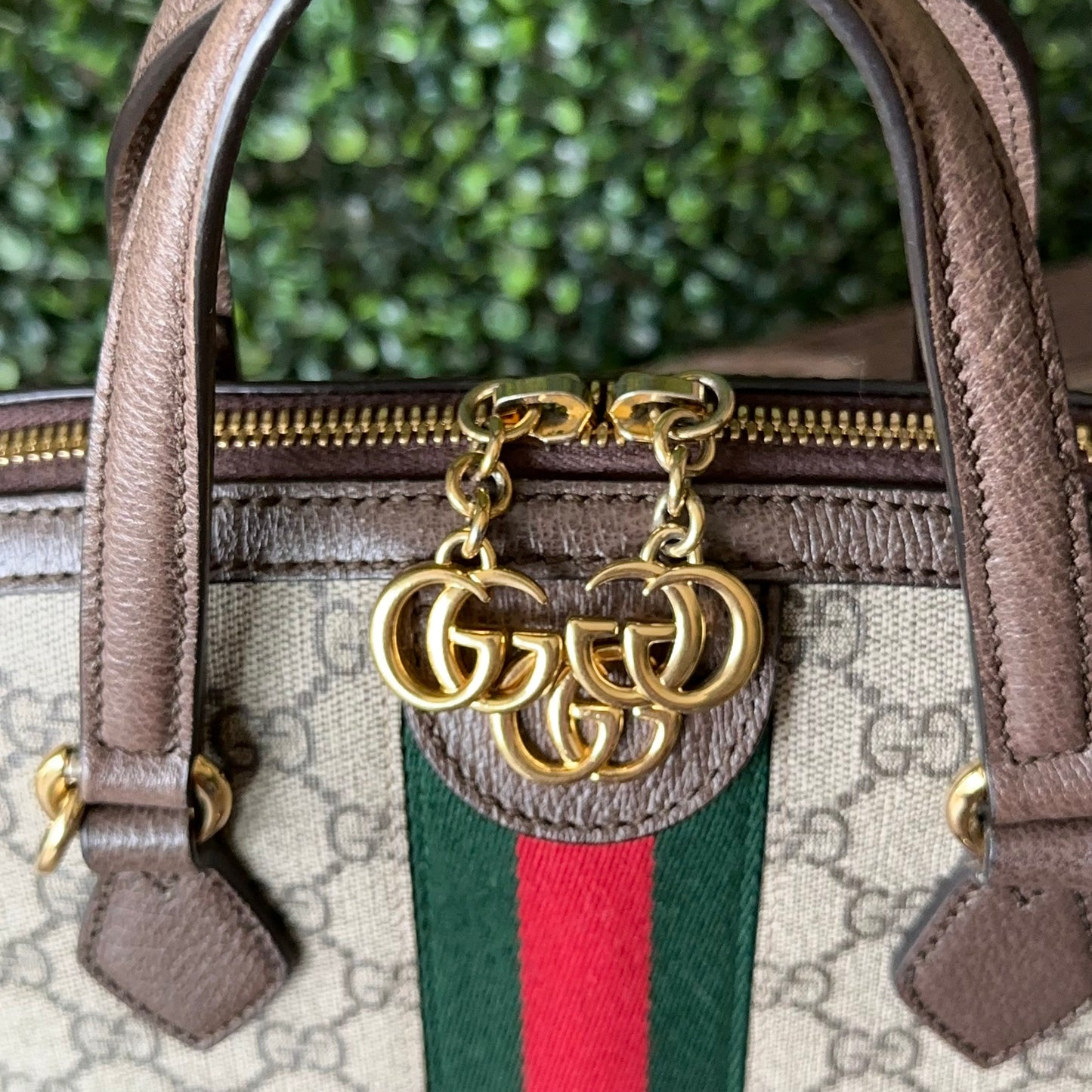 Gucci Ophidia Supreme Monogram Web Top Handle Medium Dome Bag