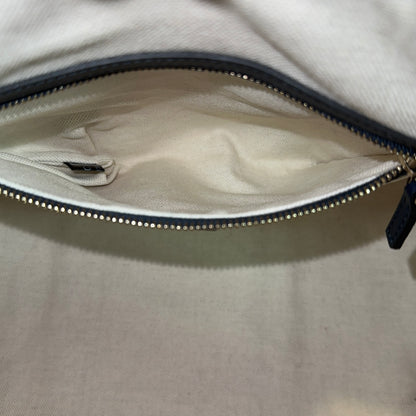 Gucci Vintage Web Medium Boston Bag in Navy Blue