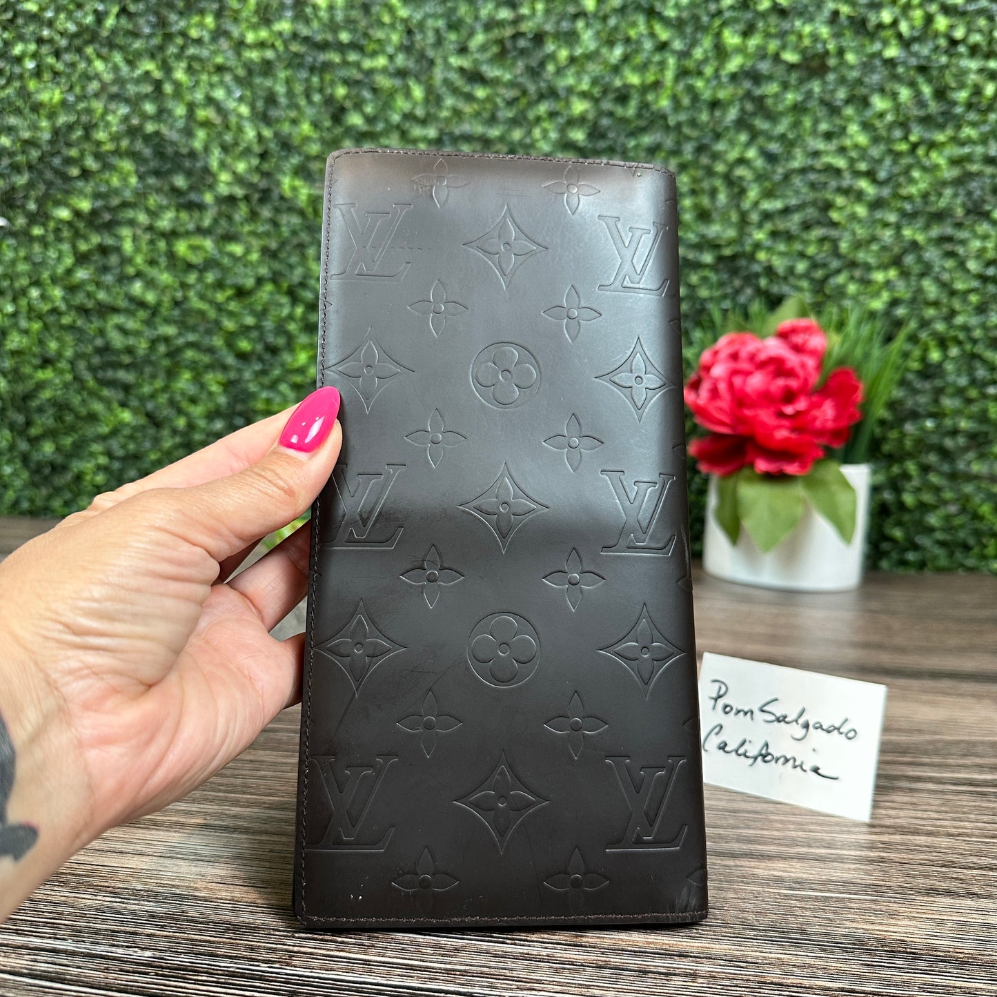 Louis Vuitton Monogram Glace Portefeuille Double Wallet in Cafe