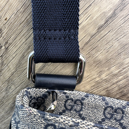 Gucci Blue/Grey GG Coated Canvas Small Messenger Bag