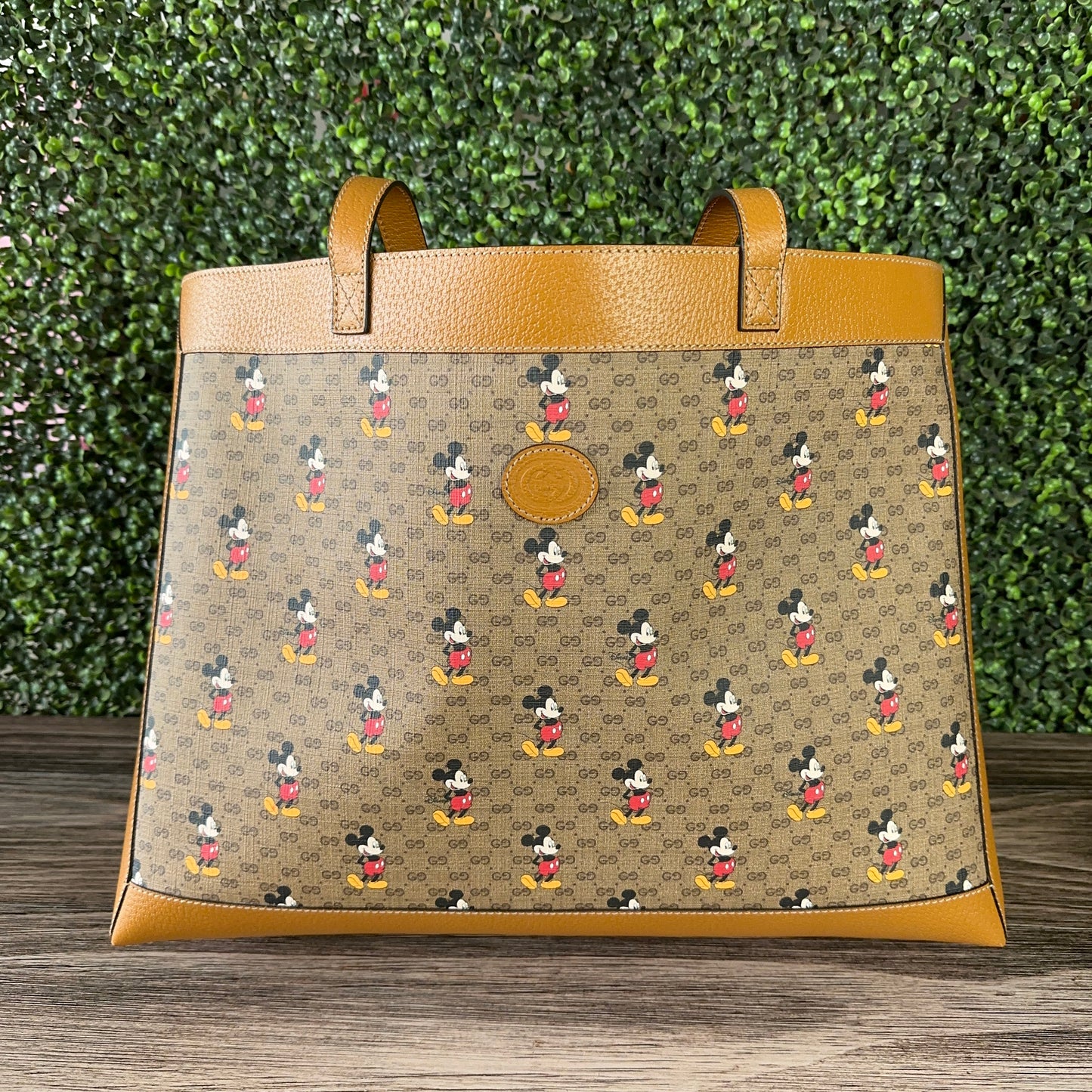 Gucci X DISNEY GG Supreme Monogram Mickey Mouse Large Shopping Tote With Removable Pouch