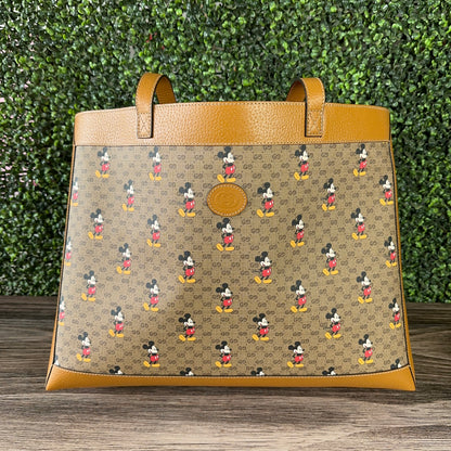 Gucci X DISNEY GG Supreme Monogram Mickey Mouse Large Shopping Tote With Removable Pouch