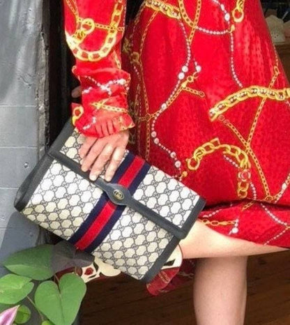 Gucci Vintage Navy Blue Clutch