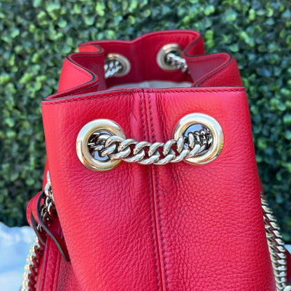 Gucci Red Soho Double Chain Medium Tote
