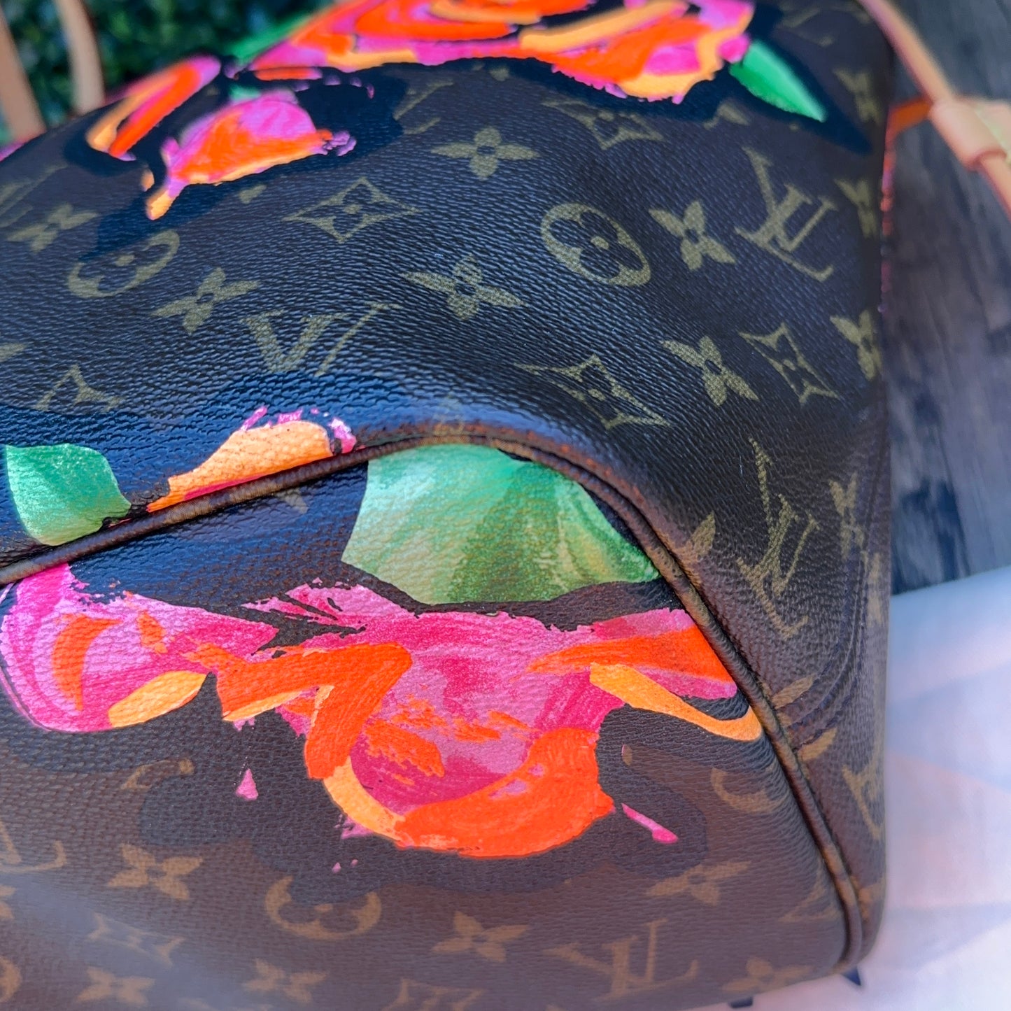 Limited Edition Stephen Sprouse Monogram Roses Neverfull MM Bag