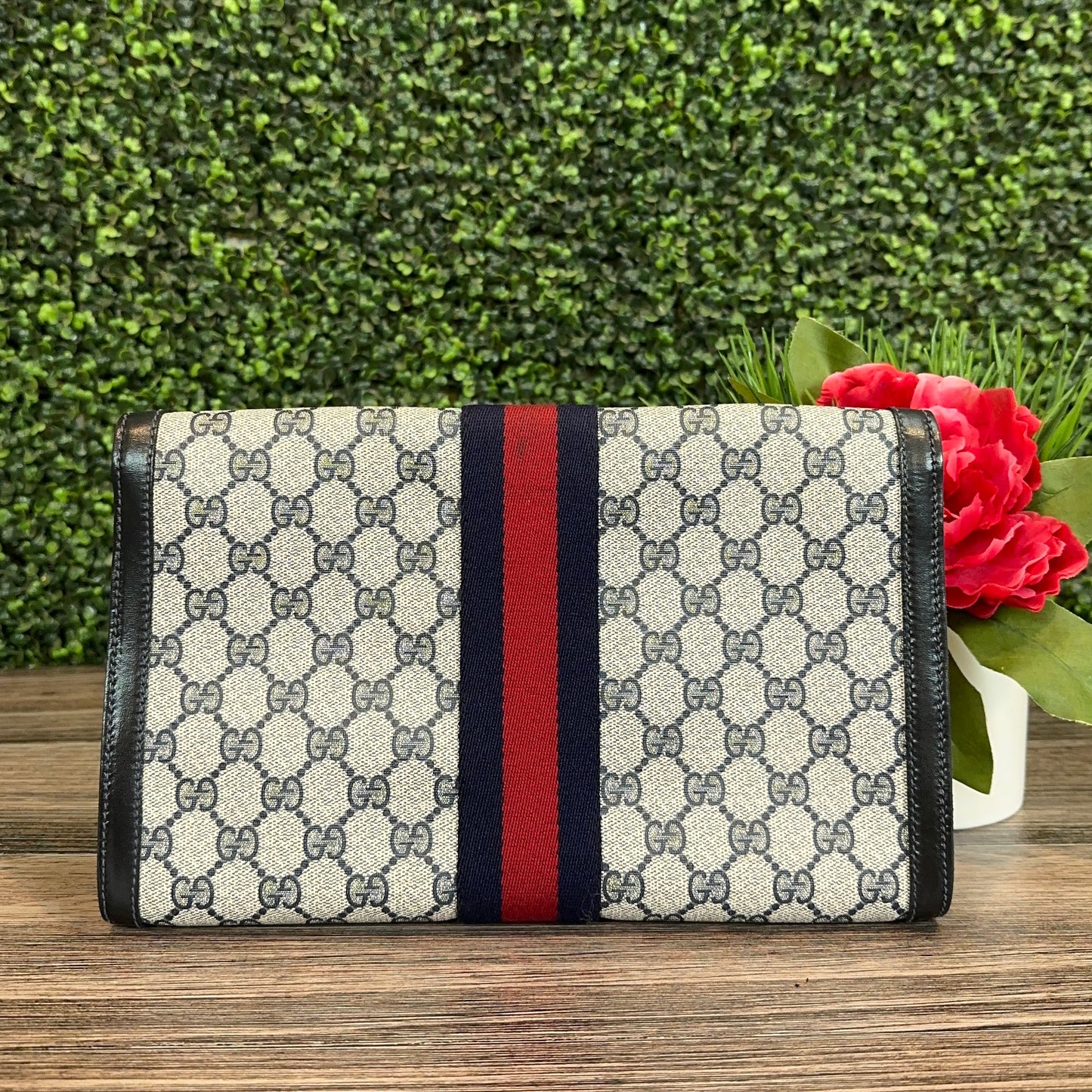 Gucci Vintage Navy Blue Clutch