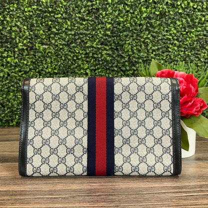 Gucci Vintage Navy Blue Clutch