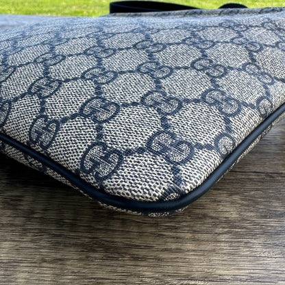 Gucci Blue/Grey GG Coated Canvas Small Messenger Bag