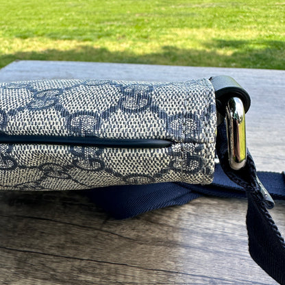 Gucci Blue/Grey GG Coated Canvas Small Messenger Bag
