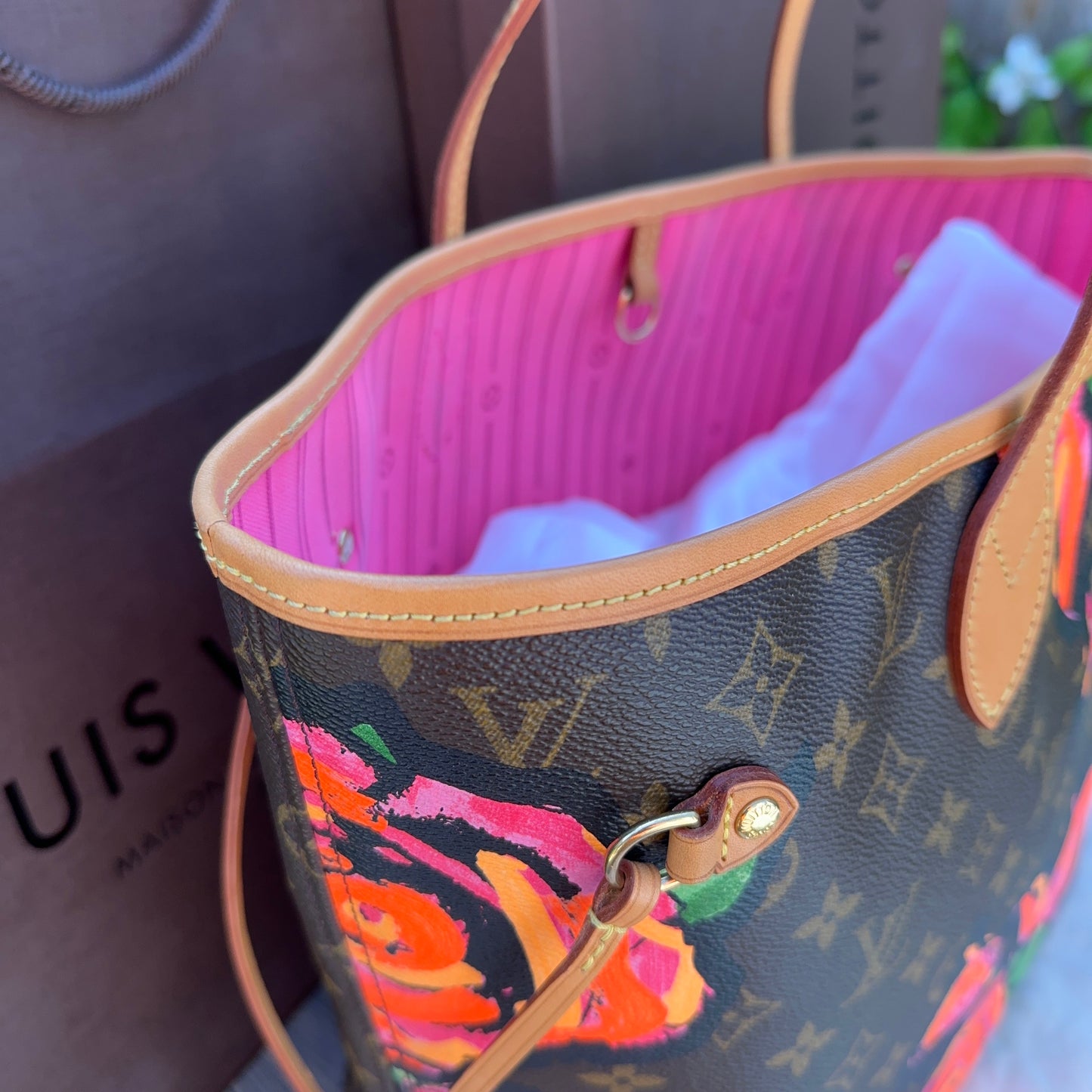 Limited Edition Stephen Sprouse Monogram Roses Neverfull MM Bag