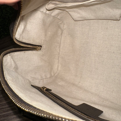 Gucci Vintage Web Small Boston Bag Dark Brown