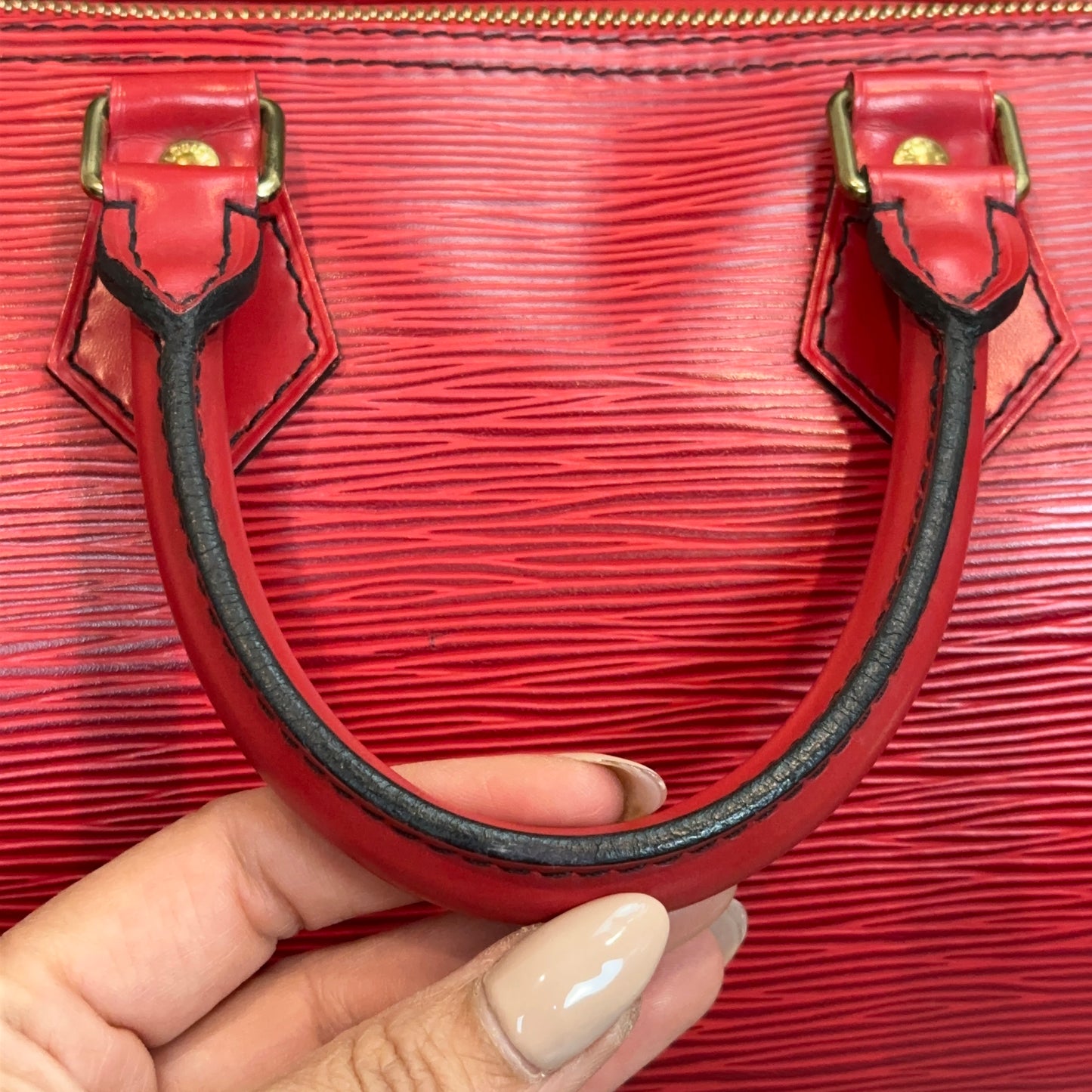 Louis Vuitton Red Epi Speedy 25