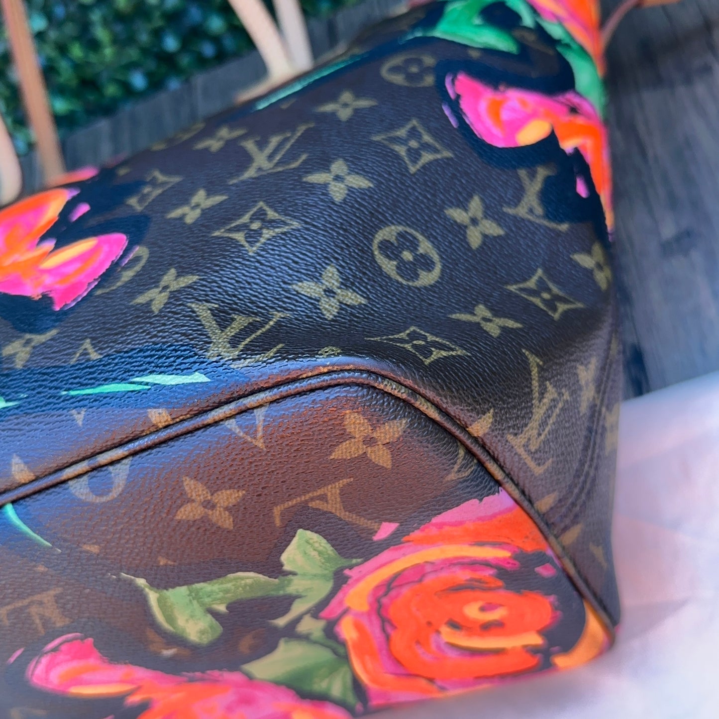 Limited Edition Stephen Sprouse Monogram Roses Neverfull MM Bag