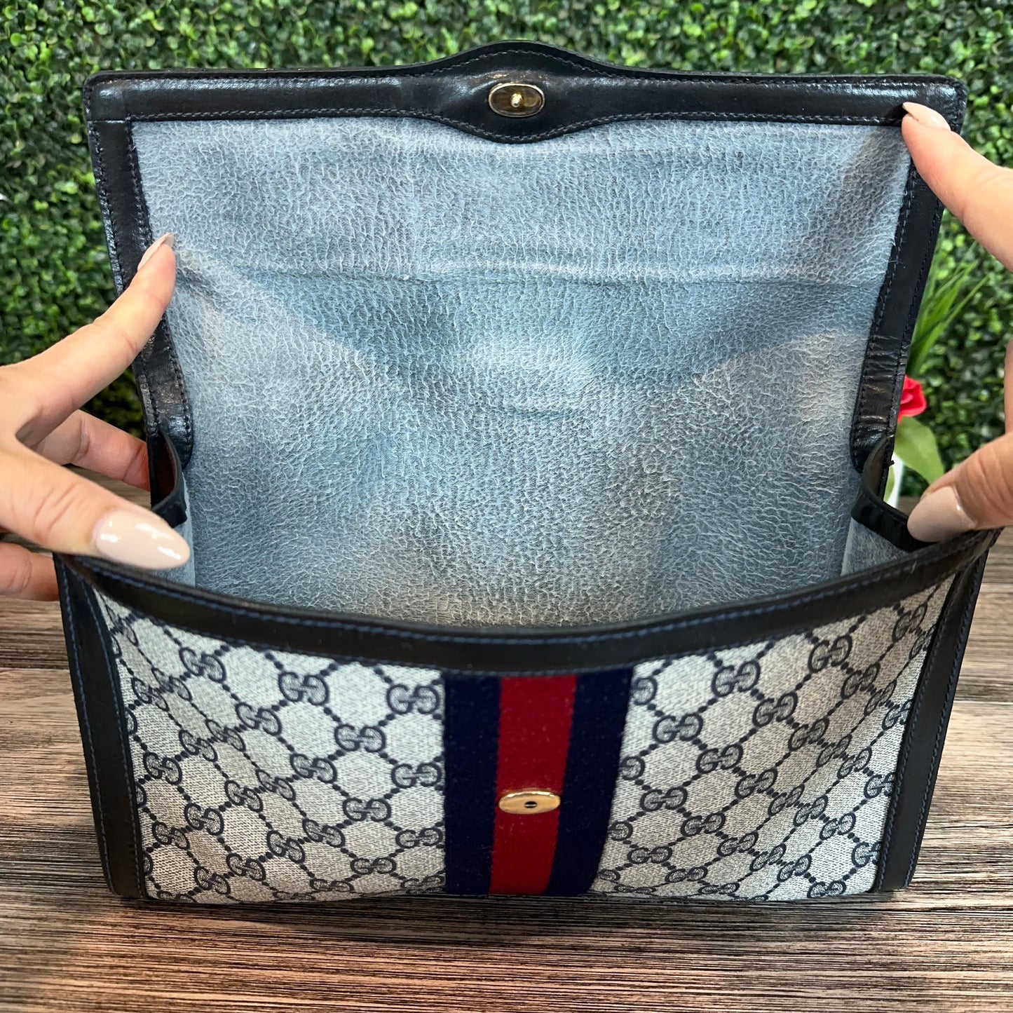Gucci Vintage Navy Blue Clutch