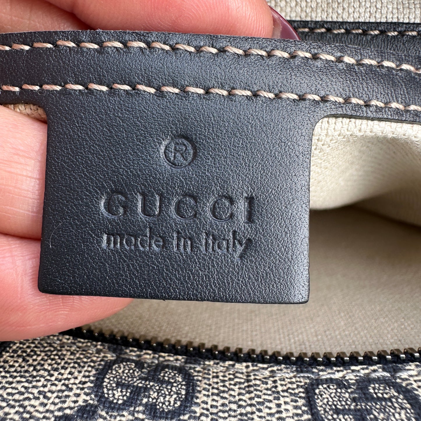 Gucci Blue/Grey GG Coated Canvas Small Messenger Bag