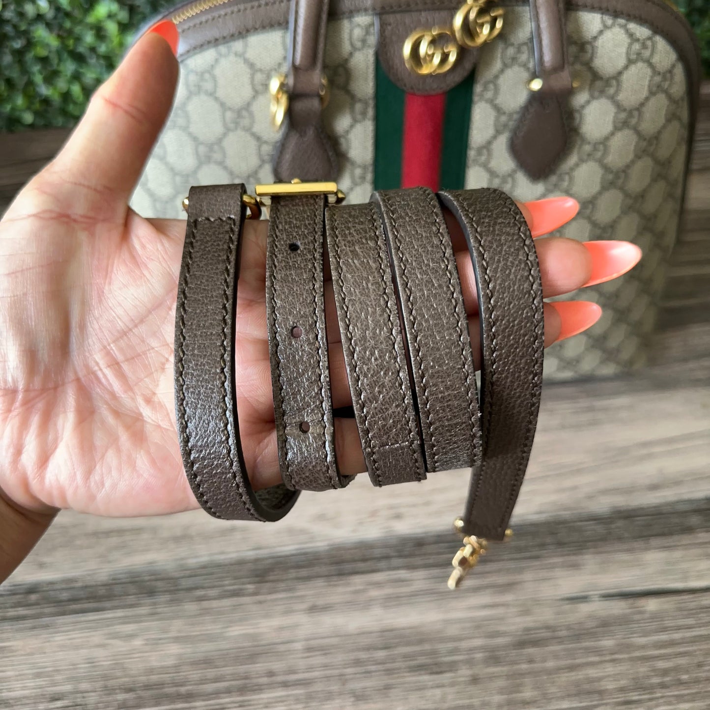 Gucci Ophidia Supreme Monogram Web Top Handle Medium Dome Bag