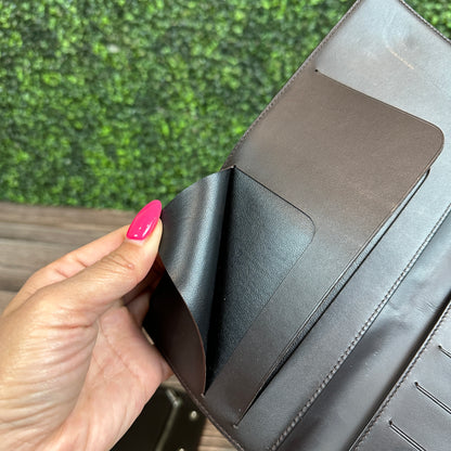 Louis Vuitton Monogram Glace Portefeuille Double Wallet in Cafe