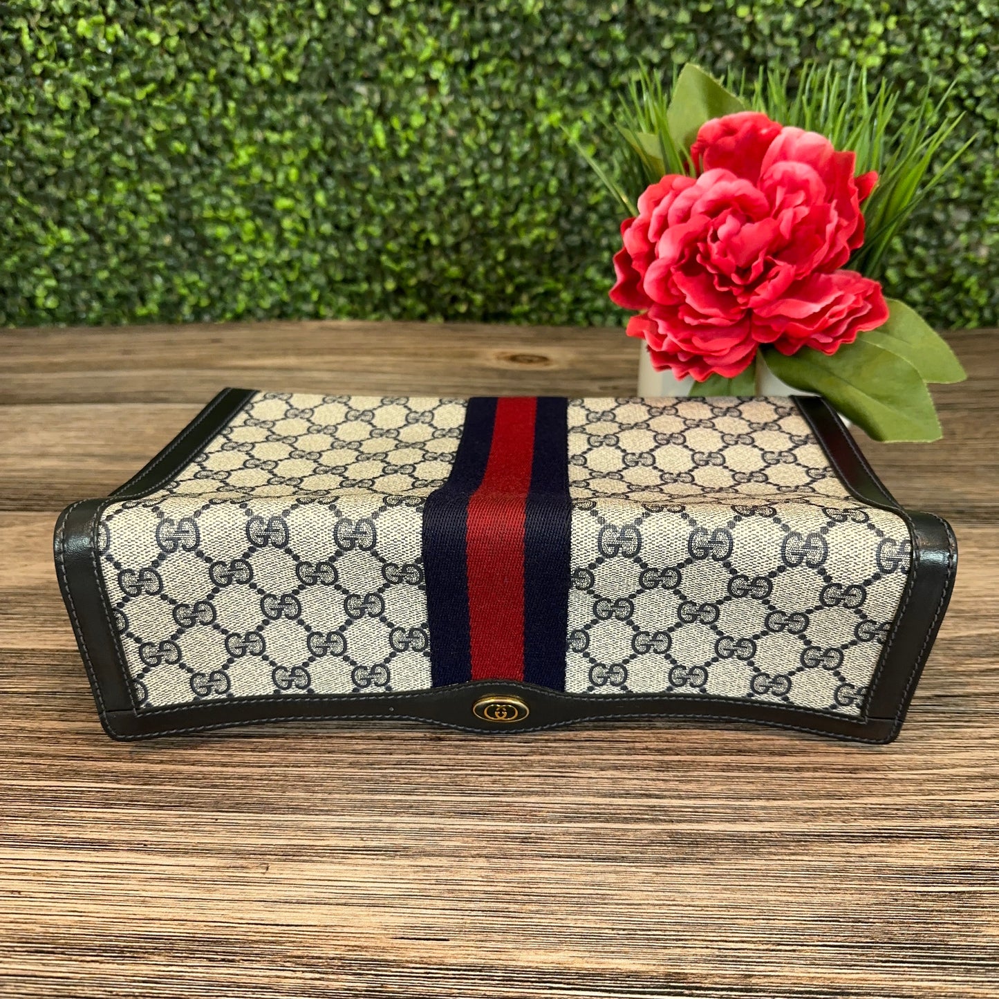 Gucci Vintage Navy Blue Clutch