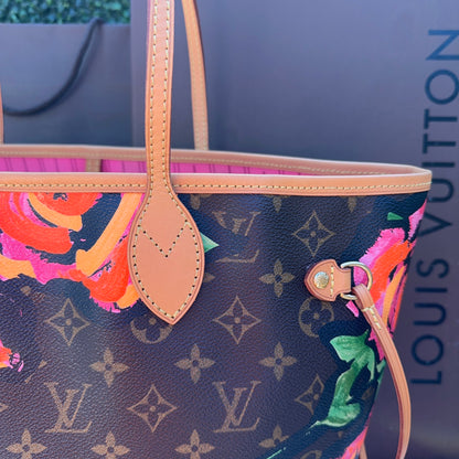 Limited Edition Stephen Sprouse Monogram Roses Neverfull MM Bag