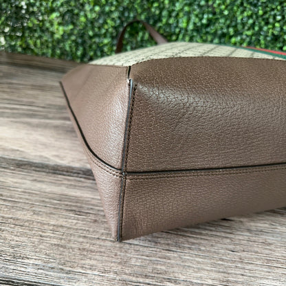 GUCCI OPHIDIA SUPREME MONOGRAM WEB TOTE WITH REMOVABLE POUCH