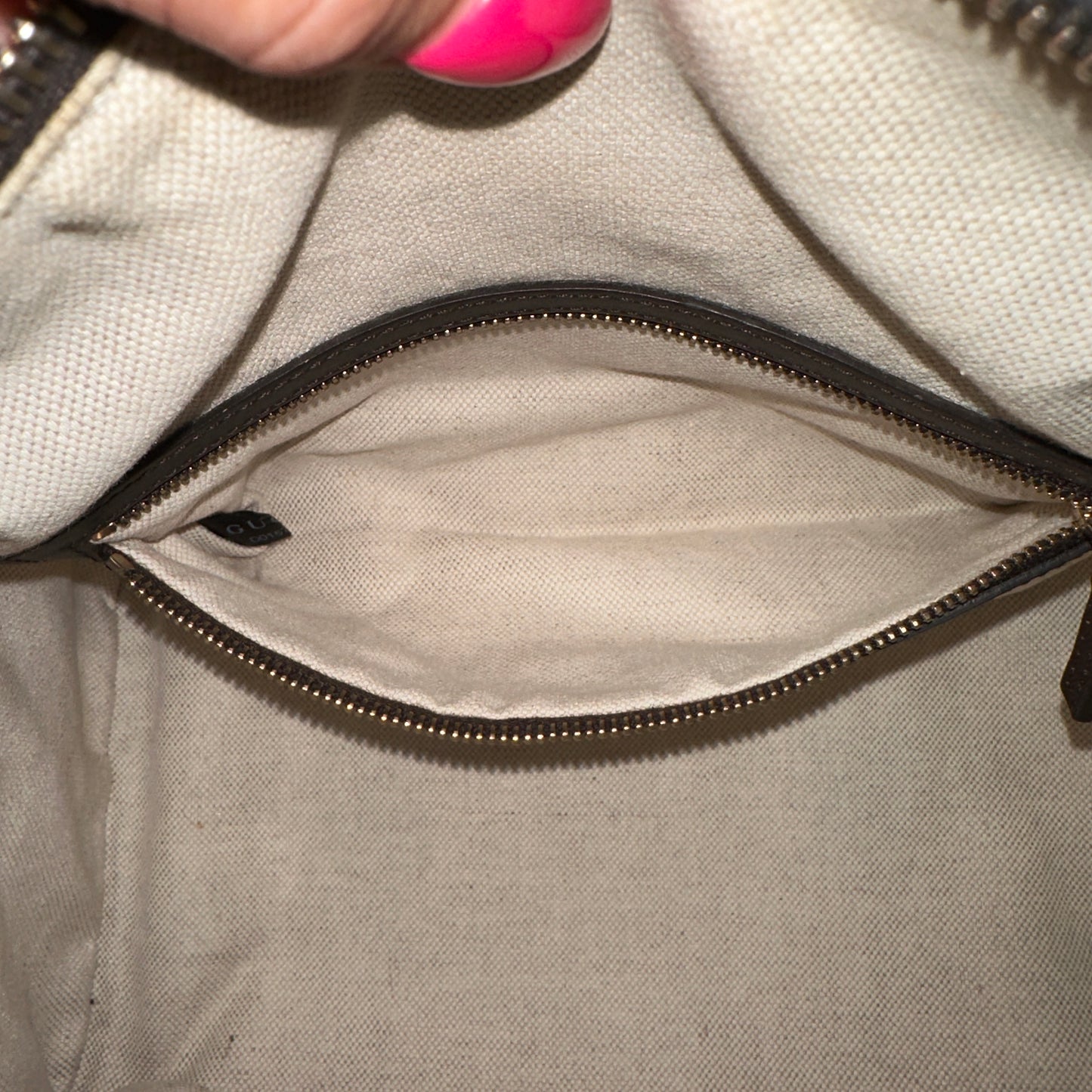 Gucci Vintage Web Small Boston Bag Dark Brown