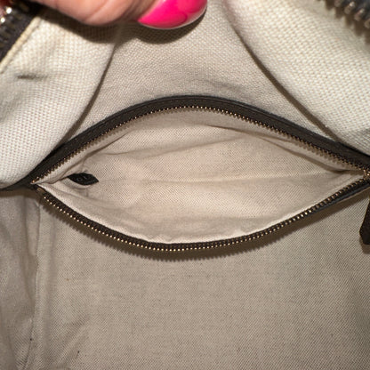 Gucci Vintage Web Small Boston Bag Dark Brown