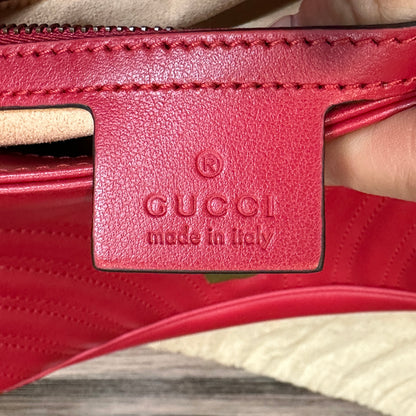 Gucci Red Marmont Shoulder Bag Small