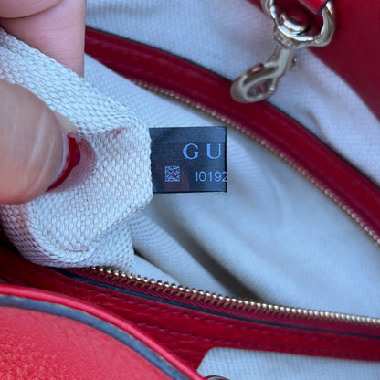 Gucci Red Soho Double Chain Medium Tote