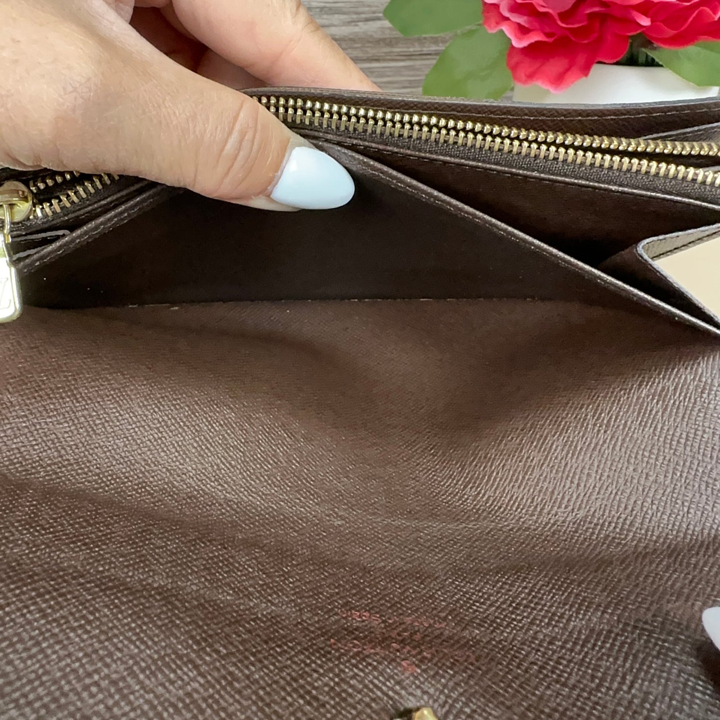 Louis Vuitton Damier Ebene Canvas Sarah Wallet