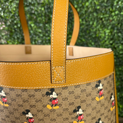 Gucci X DISNEY GG Supreme Monogram Mickey Mouse Large Shopping Tote With Removable Pouch
