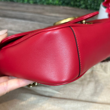 Gucci Red Marmont Shoulder Bag Small