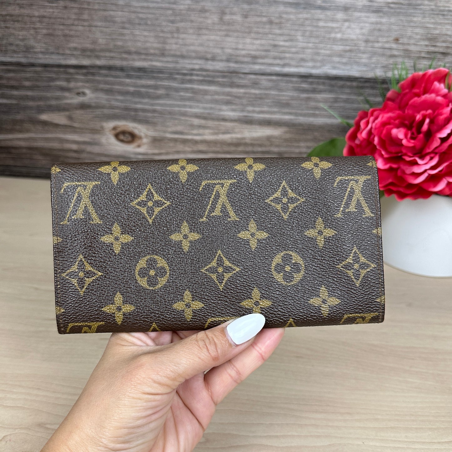 Louis Vuitton Vintage Envelope Flap Wallet Monogram Canvas