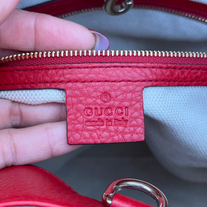 Gucci Red Soho Double Chain Medium Tote