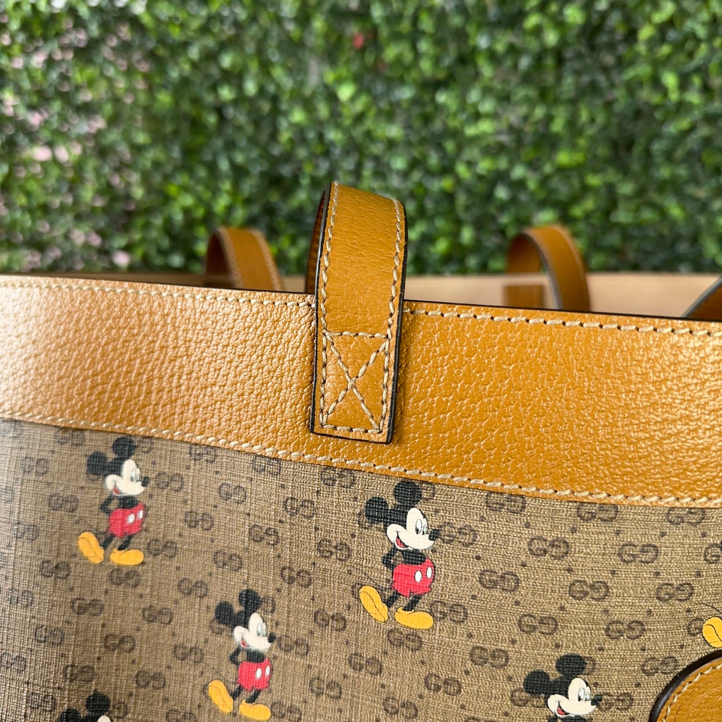 Gucci X DISNEY GG Supreme Monogram Mickey Mouse Large Shopping Tote With Removable Pouch