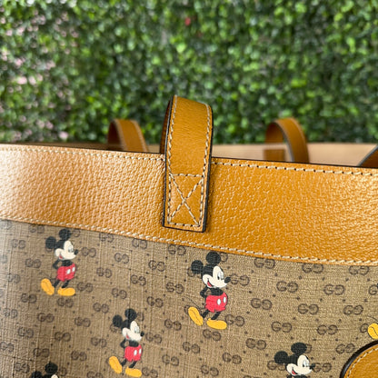 Gucci X DISNEY GG Supreme Monogram Mickey Mouse Large Shopping Tote With Removable Pouch