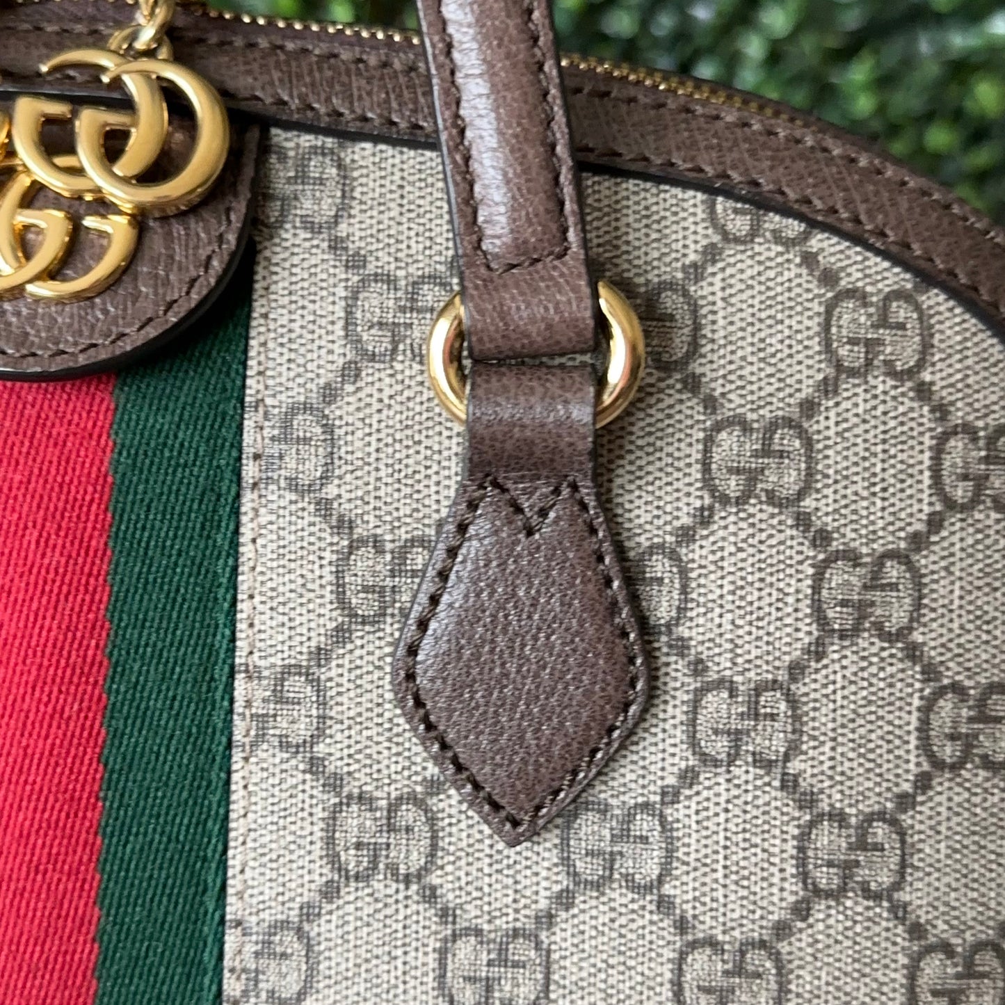 Gucci Ophidia Supreme Monogram Web Top Handle Medium Dome Bag