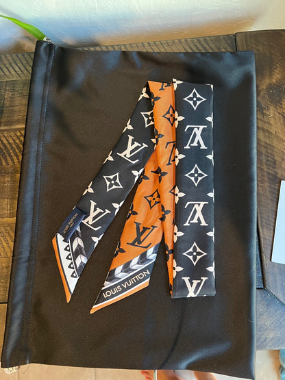 Silk Monogram LV Crafty Bi Color BB Bandeau Caramel Black